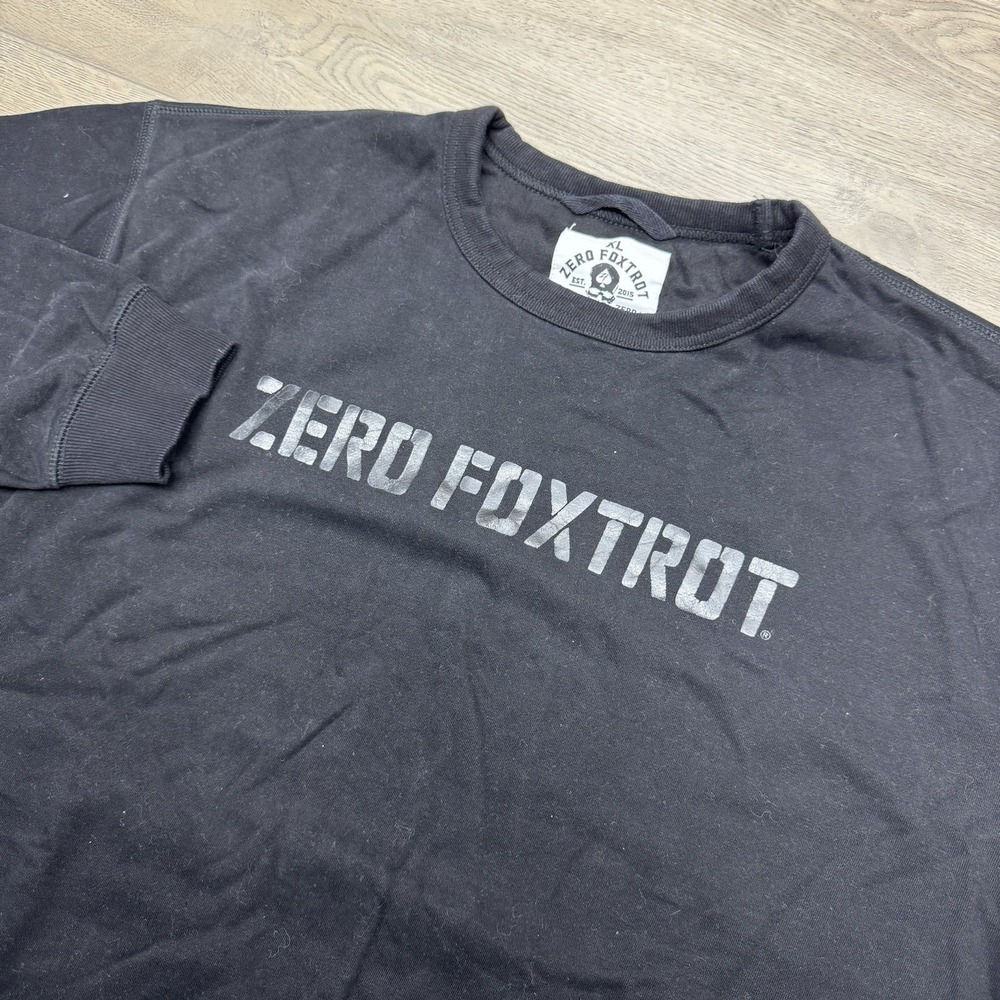 Zero Foxtrot Black Crewneck Sweatshirt Men's Sz XL Stay‎ Zero MARK